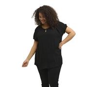 KAFFE CURVE Kurzarm-Bluse KCami Bluse Große Größen Damen Kurzarm Rundhals Plus Size Shirt Black Deep 50
