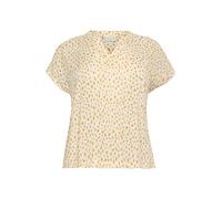 KAFFE CURVE Kurzarm-Bluse KCanny 52, White/Orange Graphic Dots 52