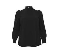 KAFFE CURVE Langarm-Bluse KCditta 52, Black Deep