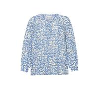KAFFE CURVE Langarm-Bluse KCjenny 48, Blue/White Graphic Animal 48