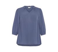 KAFFE CURVE Langarm-Bluse KCkamille 48, Blue Indigo