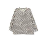 KAFFE CURVE Langarm-Bluse KCsonna 48, Graphis Black/Regatta Print 48