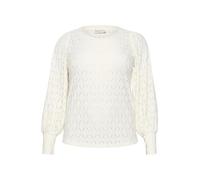 KAFFE CURVE Langarm-Bluse KCtina Damen Spitzen Oberteile Langarm Bluse Laternen Ärmel Große Größen Chalk M