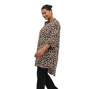 KAFFE CURVE Langarm - Hemd KCsonna Damen Hemd Langarm Shirt Bluse Casual Print Langarmshirt Große Größen Leopard Print 46