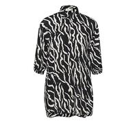 KAFFE CURVE Langarm - Hemd KCsonna Damen Hemd Langarm Shirt Bluse Casual Print Langarmshirt Große Größen Black/Antique Zebra Print 42