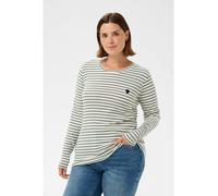 KAFFE CURVE Langarm-Shirt KClia XL, Chalk/Sea Spray -Black Heart