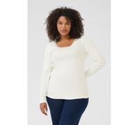 KAFFE curve Longsleeve in Weiß - Größe S | Damen Tops