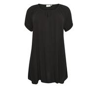 Kaffe Curve Plus-Size-Damen-Tunic Shorts, Rundhalsausschnitt, entspannte Passform, Black Deep, 50/Grande Taille