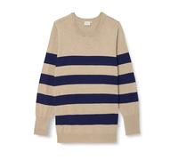 Kaffe Curve Plus-Size Women's Pullover Striped Regular Fit Round Neck Tight Knit