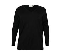 KAFFE CURVE Strickpullover KCmachi Damen Strickpullover Langarm Pullover Große Größen Black Deep S
