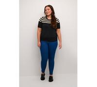 KAFFE CURVE Strickpullover KClizzy XL, Black/Feather Gray Half Stripe