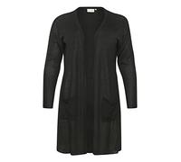 KAFFE CURVE Strickjacke KCsandy Damen Strickjacke Lang Cardigan Große Größen Langarm Black Deep M