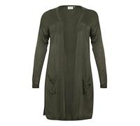 KAFFE CURVE Strickjacke KCsandy Damen Strickjacke Lang Cardigan Große Größen Langarm Grape Leaf S