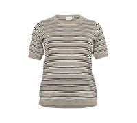KAFFE CURVE Strickpullover KClizzy L, Elephant Mel.-Black/Chalk