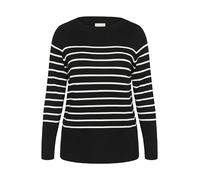 KAFFE CURVE Strickpullover KClizzy XL, Black w. Chalk Stripe