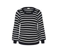 KAFFE CURVE Strickpullover KCmiana XL, Midnight Marine/Chalk Stripe XL