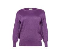KAFFE CURVE Strickpullover KCregitta Damen Große Größen Strickpullover Langarm Rundhals Glitzer Pullover Gloxinia XL