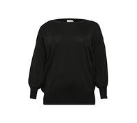 KAFFE CURVE Strickpullover KCregitta Damen Große Größen Strickpullover Langarm Rundhals Glitzer Pullover Black Deep S