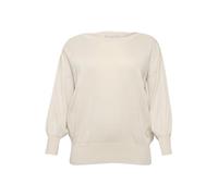 KAFFE CURVE Strickpullover KCregitta Damen Große Größen Strickpullover Langarm Rundhals Glitzer Pullover Sand Dollar S