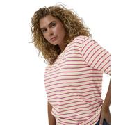 KAFFE CURVE T-Shirt KCWinni XL, Ant. White/Beetroot Stripe