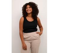 KAFFE CURVE Jerseytop KCcarina Damen Tank Top Ärmellos Jerseytop Sommer Shirt U Ausschnitt Große Größen Black Deep S