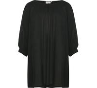 KAFFE CURVE Tunika KCami Damen Tunika 3/4 Arm Casual Rundhals Shirt Große Großen Black deep 44