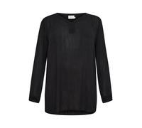 KAFFE CURVE Tunika KCami Damen Große Größen Tunika Casual Langarm V-Ausschnitt Bluse Black deep 46