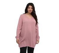 KAFFE CURVE Tunika KCami Damen Große Größen Tunika Casual Langarm V-Ausschnitt Bluse 46, Mesa Rose