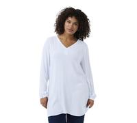 KAFFE CURVE Tunika KCami Damen Große Größen Tunika Casual Langarm V-Ausschnitt Bluse 48, Soft Chambray