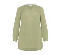 KAFFE CURVE Tunika KCami Damen Große Größen Tunika Casual Langarm V-Ausschnitt Bluse 52, Oil Green 52