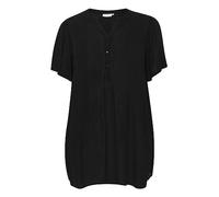 KAFFE CURVE Tunika KCami Damen Tunika Kurzarm V Ausschnitt Knopfleiste Große Größen 50, Black Deep