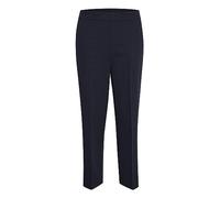 KAFFE Pants Suiting KAsakura Damen Hose 3/4 Capri Casual Arbeitshose Gerades Bein Freizeithose High Waist Caprihose Midnight Marine 34
