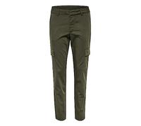 KAFFE Damen Cargo Slim Fit Cropped Length Zipper Fastening Pockets Pants, Forest Night, 34