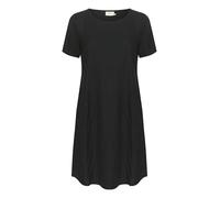 KAFFE Damen Damenkleid, Rundhalsausschnitt, Kurze Ärmel, reguläre Passform, Taschen über dem Knie Kleid, Black Deep, 40