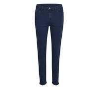 Kaffe Damen Women' s Skinny Slim Fit High Waist Trousers Strechy Jeans, Dark Blue Denim, 34