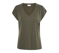 Kaffe Damen Kaffe Women's Basic T-Shirt Classic Design with V-Neck Super Soft t Shirt Damen, Dark Green, M