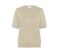 KAFFE Strickpullover KAlizza Damen Pullover Kurzarm Casual Rundhals Basic Strickpullover Lässige Pulli Feather Gray Melange L