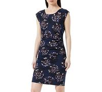 KAFFE Damen Kamalino India Kleid Casual Dress, Midnight Marineblau/Blumendruck, X-Small