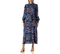KAFFE Damen Kaninna Shirt Casual Dress, Midnight Marineblau/Blumendruck, 34
