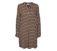 KAFFE Damen Kleid KAmarana Damen Kleid Shirt Print Lang Arm V-Ausschnitt Knopf Shirtkleid Lange Ärmel 42, Candy Pink/Thrush Braid Print