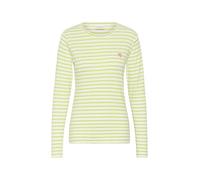 KAFFE Damen Langarm-Shirt Liddy Damen T-Shirt Langarm Rundhals Gestreiftes Bluse mit Herzstickerei Lange Ärmel