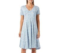 KAFFE Damen Midi Dress Floral Short Sleeves Lässiges Kleid, Blau/Chalk Flower Print, X-Small