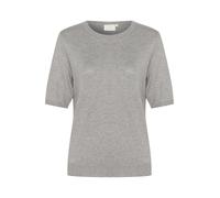 KAFFE Damen-Pullover, kurzärmlig, Rundhalsausschnitt, Regular Fit, Hip Length, Grau, XXL