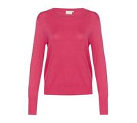 KAFFE Damen Women's Round Neck Long Sleeves Regular Fit Hip Length Pullover, Himbeere, Large