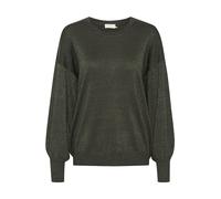 KAFFE Strickpullover KAregina Damen Strickpullover Glitzer Langarm Winter Pullover Casual Elegant Forest Night S