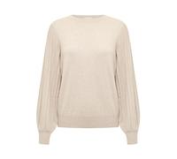 KAFFE Damen, Relaxed Fit, Lange Ärmel, Crew Neck Knitted Top Pullover, Classic Sand Melange, Large