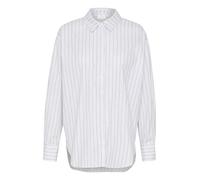 KAFFE Damen-Shirt, lässig, tailliert, Lange Ärmel, Buttons, Hip Length, White/Blue/Black Stripe, 42