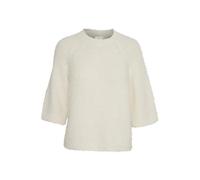 KAFFE Strickpullover KAemilie Damen Strickpullover Kurzarm Rundhals Pullover Pulli Herbst Lose Sweatshirt Warm Langarmshirt Strick Oberteile Chalk S