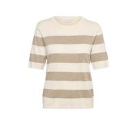 KAFFE Damen Strickpullover KAlizza Damen Strickpullover Kurzarm Streifen Lässig Casual Rundhals Pullover Gestreift Kurzarm