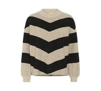 Kaffe Strickpullover KAverana Baggy Fit Rundhals Beige Gr. M